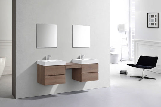 Bliss 68″ Wall Mount Double Sink Modern Bathroom Vanity-Bathroom & More | High Quality from Coozify