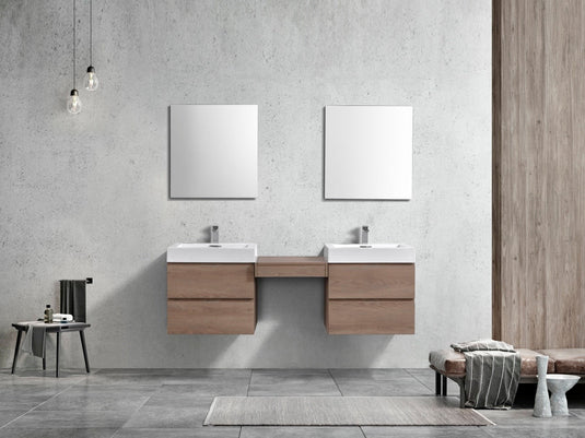 Bliss 68″ Wall Mount Double Sink Modern Bathroom Vanity-Bathroom & More | High Quality from Coozify