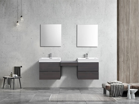 Bliss 68″ Wall Mount Double Sink Modern Bathroom Vanity-Bathroom & More | High Quality from Coozify