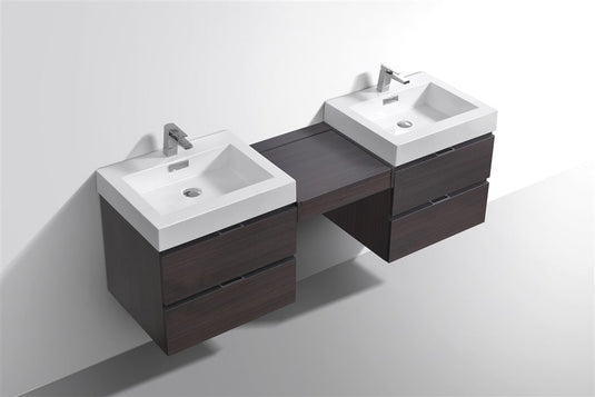 Bliss 68″ Wall Mount Double Sink Modern Bathroom Vanity-Bathroom & More | High Quality from Coozify