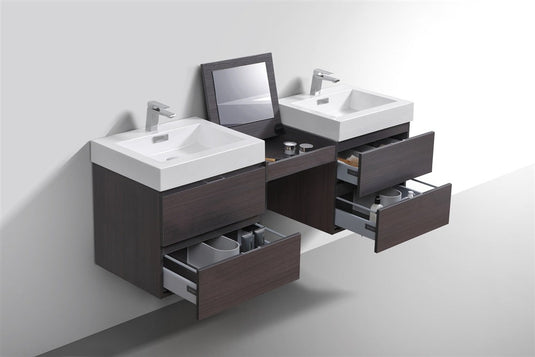 Bliss 68″ Wall Mount Double Sink Modern Bathroom Vanity-Bathroom & More | High Quality from Coozify