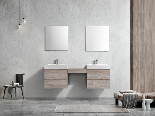 Bliss 68″ Wall Mount Double Sink Modern Bathroom Vanity-Bathroom & More | High Quality from Coozify