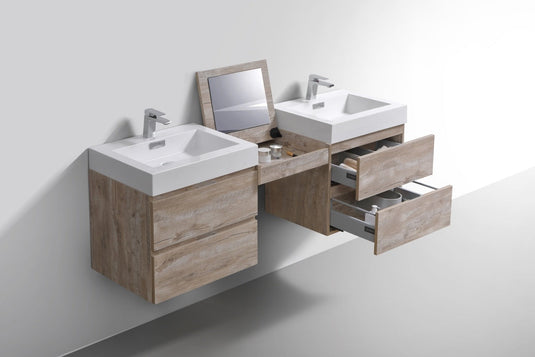 Bliss 68″ Wall Mount Double Sink Modern Bathroom Vanity-Bathroom & More | High Quality from Coozify
