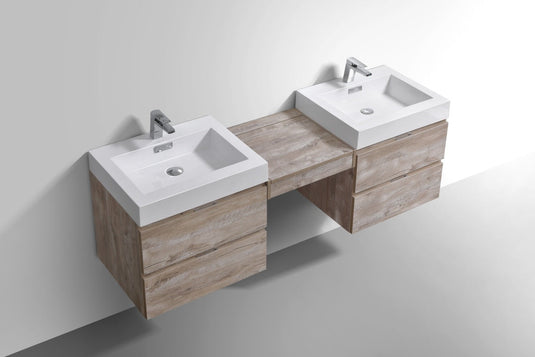Bliss 68″ Wall Mount Double Sink Modern Bathroom Vanity-Bathroom & More | High Quality from Coozify