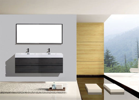 Bliss 72" Wall Mount / Wall Hung Modern Double Sink Bathroom Vanity With 4 Drawers Acrylic Countertop-Bathroom & More | High Quality from Coozify