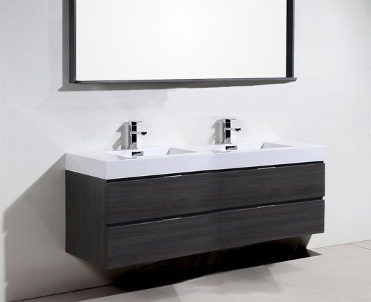 Bliss 72" Wall Mount / Wall Hung Modern Double Sink Bathroom Vanity With 4 Drawers Acrylic Countertop-Bathroom & More | High Quality from Coozify