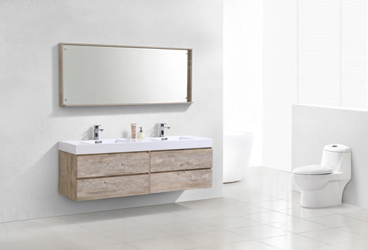 Bliss 72" Wall Mount / Wall Hung Modern Double Sink Bathroom Vanity With 4 Drawers Acrylic Countertop-Bathroom & More | High Quality from Coozify