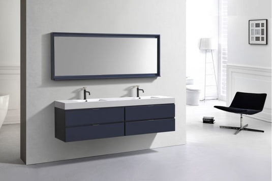 Bliss 72" Wall Mount / Wall Hung Modern Double Sink Bathroom Vanity With 4 Drawers Acrylic Countertop-Bathroom & More | High Quality from Coozify