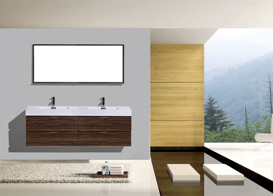 Bliss 72" Wall Mount / Wall Hung Modern Double Sink Bathroom Vanity With 4 Drawers Acrylic Countertop-Bathroom & More | High Quality from Coozify