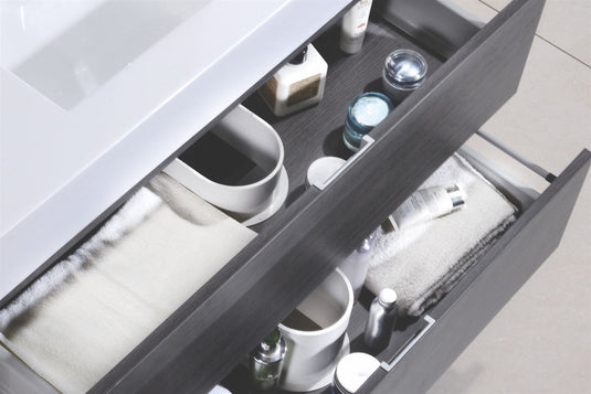 Bliss 80" Wall Mount / Wall Hung Modern Double Sink Bathroom Vanity With 4 Drawers Acrylic Countertop-Bathroom & More | High Quality from Coozify