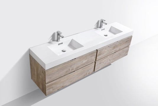 Bliss 80" Wall Mount / Wall Hung Modern Double Sink Bathroom Vanity With 4 Drawers Acrylic Countertop-Bathroom & More | High Quality from Coozify