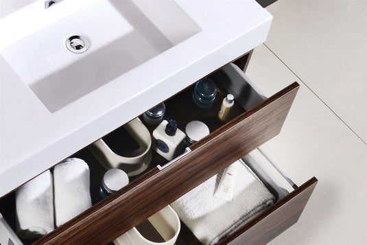 Bliss 80" Wall Mount / Wall Hung Modern Double Sink Bathroom Vanity With 4 Drawers Acrylic Countertop-Bathroom & More | High Quality from Coozify