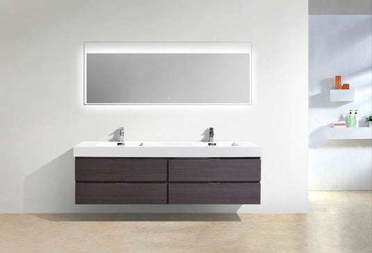Bliss 80" Wall Mount / Wall Hung Modern Double Sink Bathroom Vanity With 4 Drawers Acrylic Countertop-Bathroom & More | High Quality from Coozify