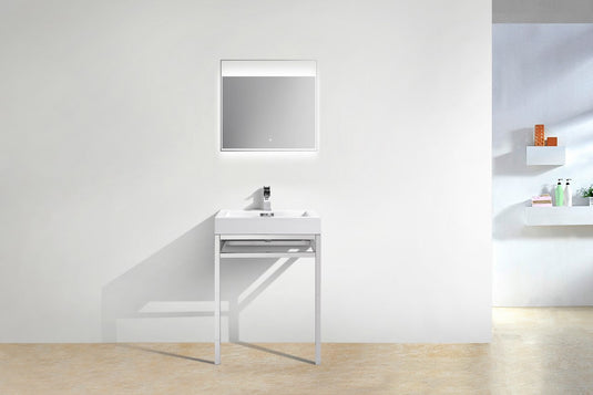 Haus 24" Stainless Steel Console Bathroom Vanity With White Acrylic Sink-Bathroom & More | High Quality from Coozify