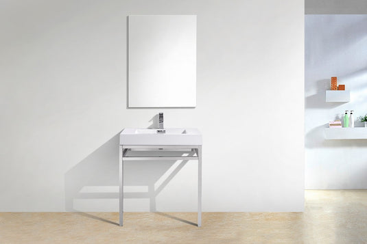 Haus 30" Stainless Steel Console Bathroom Vanity With White Acrylic Sink-Bathroom & More | High Quality from Coozify