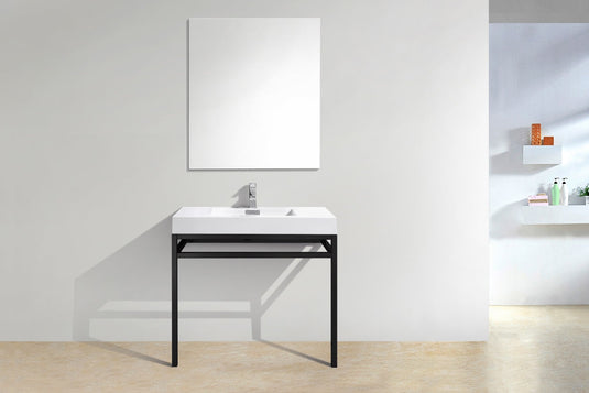 Haus 36" Stainless Steel Console Bathroom Vanity With White Acrylic Sink-Bathroom & More | High Quality from Coozify