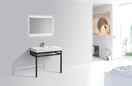 Haus 36" Stainless Steel Console Bathroom Vanity With White Acrylic Sink-Bathroom & More | High Quality from Coozify