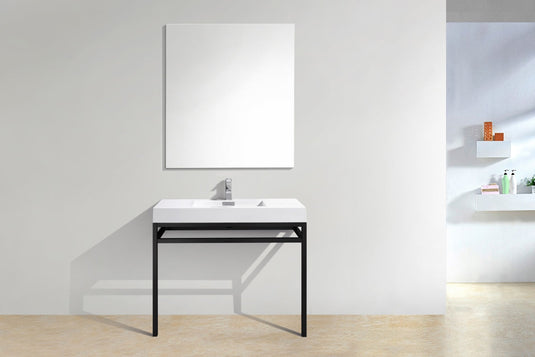 Haus 40" Stainless Steel Console Bathroom Vanity With White Acrylic Sink-Bathroom & More | High Quality from Coozify