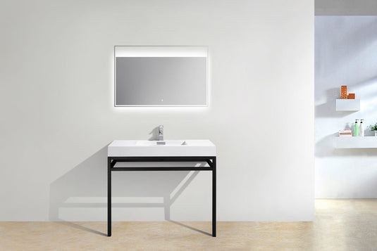 Haus 40" Stainless Steel Console Bathroom Vanity With White Acrylic Sink-Bathroom & More | High Quality from Coozify