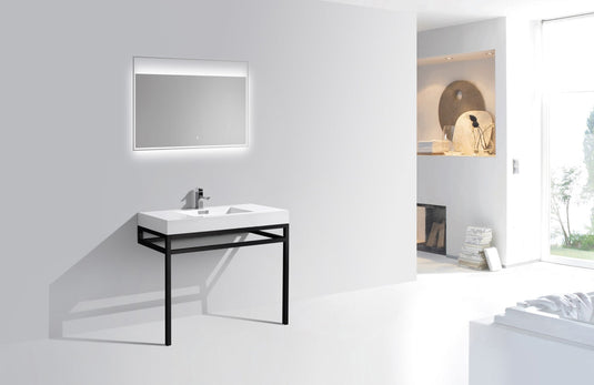 Haus 40" Stainless Steel Console Bathroom Vanity With White Acrylic Sink-Bathroom & More | High Quality from Coozify