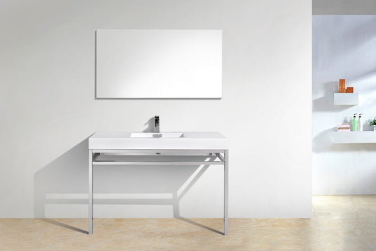 Haus 48" Stainless Steel Console Bathroom Vanity With White Acrylic Sink-Bathroom & More | High Quality from Coozify