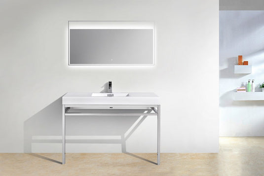 Haus 48" Stainless Steel Console Bathroom Vanity With White Acrylic Sink-Bathroom & More | High Quality from Coozify