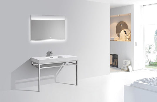 Haus 48" Stainless Steel Console Bathroom Vanity With White Acrylic Sink-Bathroom & More | High Quality from Coozify