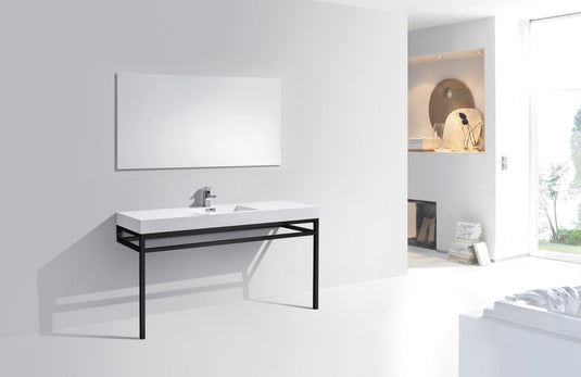 Haus 60" Single Sink Stainless Steel Console Bathroom Vanity With White Acrylic Sink-Bathroom & More | High Quality from Coozify