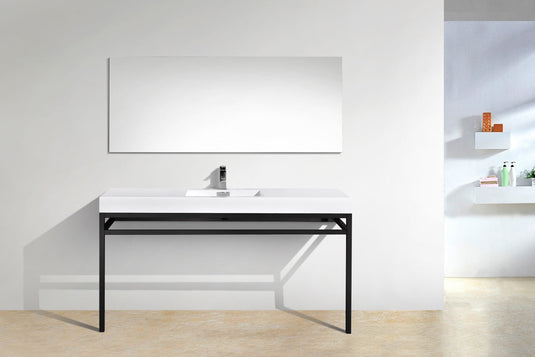 Haus 60" Single Sink Stainless Steel Console Bathroom Vanity With White Acrylic Sink-Bathroom & More | High Quality from Coozify