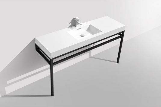 Haus 60" Single Sink Stainless Steel Console Bathroom Vanity With White Acrylic Sink-Bathroom & More | High Quality from Coozify