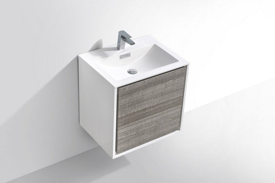 De Lusso 24" Wall Mount / Wall Hung Modern Bathroom Vanity With 2 Drawers Acrylic Countertop DL24-Bathroom & More | High Quality from Coozify