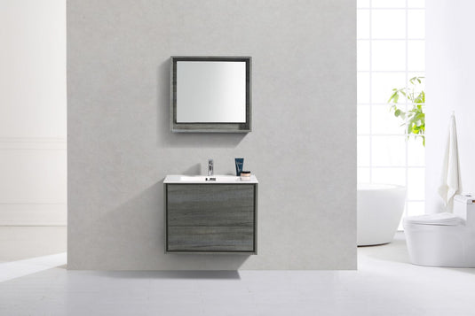 De Lusso 30" Wall Mount / Wall Hung Modern Bathroom Vanity With 2 Drawers Acrylic Countertop DL30-Bathroom & More | High Quality from Coozify