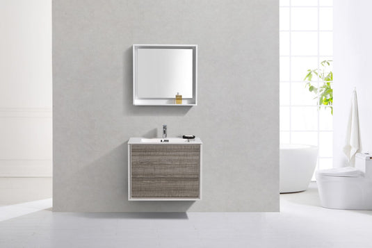 De Lusso 30" Wall Mount / Wall Hung Modern Bathroom Vanity With 2 Drawers Acrylic Countertop DL30-Bathroom & More | High Quality from Coozify