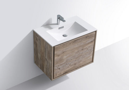 De Lusso 30" Wall Mount / Wall Hung Modern Bathroom Vanity With 2 Drawers Acrylic Countertop DL30-Bathroom & More | High Quality from Coozify