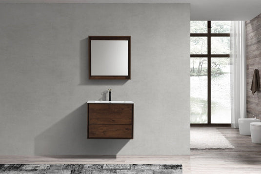 De Lusso 30" Wall Mount / Wall Hung Modern Bathroom Vanity With 2 Drawers Acrylic Countertop DL30-Bathroom & More | High Quality from Coozify