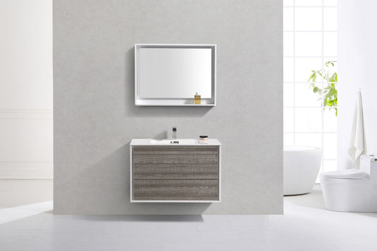 De Lusso 36" Wall Mount / Wall Hung Modern Bathroom Vanity With 2 Drawers Acrylic Countertop DL36-Bathroom & More | High Quality from Coozify