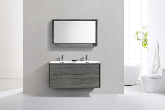De Lusso 48" Wall Mount / Wall Hung Modern Double Sink Bathroom Vanity With 2 Drawers Acrylic Countertop DL48D-Bathroom & More | High Quality from Coozify