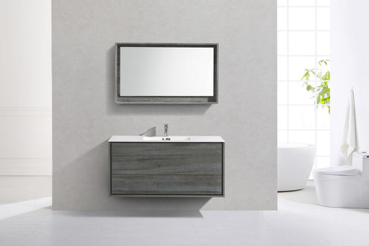 De Lusso 48" Wall Mount / Wall Hung Modern Single Sink Bathroom Vanity With 2 Drawers Acrylic Countertop DL48S-Bathroom & More | High Quality from Coozify