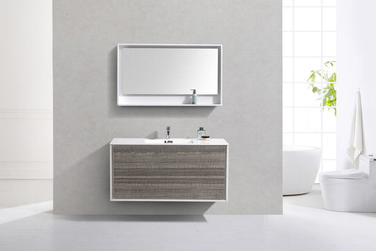 De Lusso 48" Wall Mount / Wall Hung Modern Single Sink Bathroom Vanity With 2 Drawers Acrylic Countertop DL48S-Bathroom & More | High Quality from Coozify