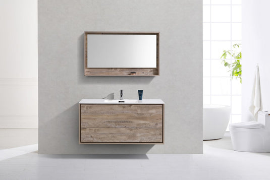 De Lusso 48" Wall Mount / Wall Hung Modern Single Sink Bathroom Vanity With 2 Drawers Acrylic Countertop DL48S-Bathroom & More | High Quality from Coozify