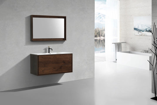 De Lusso 48" Wall Mount / Wall Hung Modern Single Sink Bathroom Vanity With 2 Drawers Acrylic Countertop DL48S-Bathroom & More | High Quality from Coozify
