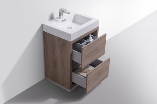 Bliss 24" Floor Mount Free Standing Bathroom Vanity With 2 Drawers-Bathroom & More | High Quality from Coozify
