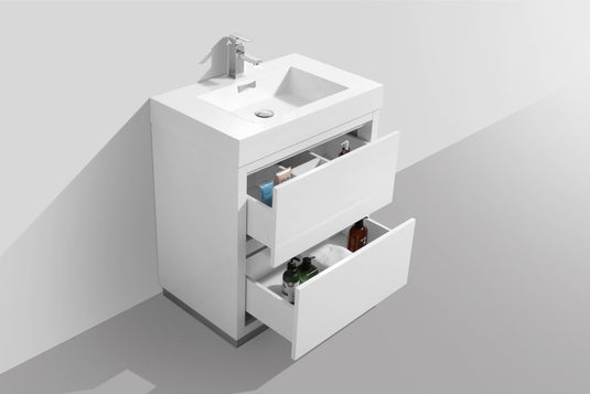 Bliss 30" Floor Mount Free Standing Bathroom Vanity With 2 Drawers-Bathroom & More | High Quality from Coozify