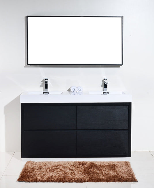 Bliss 60" Floor Mount Free Standing Double Sink Bathroom Vanity With 6 Drawers Acrylic Countertop-Bathroom & More | High Quality from Coozify