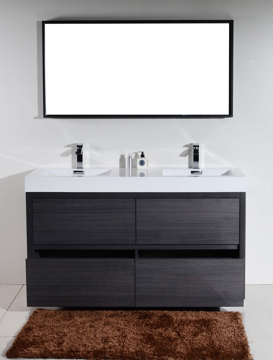 Bliss 60" Floor Mount Free Standing Double Sink Bathroom Vanity With 6 Drawers Acrylic Countertop-Bathroom & More | High Quality from Coozify