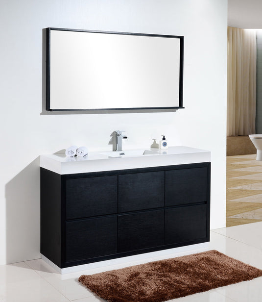 Bliss 60" Floor Mount Free Standing Single Sink Bathroom Vanity With 6 Drawers Acrylic Countertop FMB60S-Bathroom & More | High Quality from Coozify