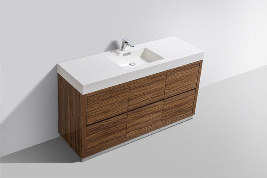 Bliss 60" Floor Mount Free Standing Single Sink Bathroom Vanity With 6 Drawers Acrylic Countertop FMB60S-Bathroom & More | High Quality from Coozify