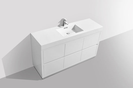 Bliss 60" Floor Mount Free Standing Single Sink Bathroom Vanity With 6 Drawers Acrylic Countertop FMB60S-Bathroom & More | High Quality from Coozify