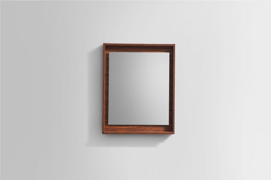 24" Wide Bathroom Mirror With Shelf – Walnut-Bathroom & More | High Quality from Coozify