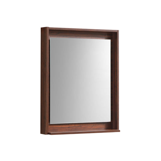 24" Wide Bathroom Mirror With Shelf – Walnut-Bathroom & More | High Quality from Coozify